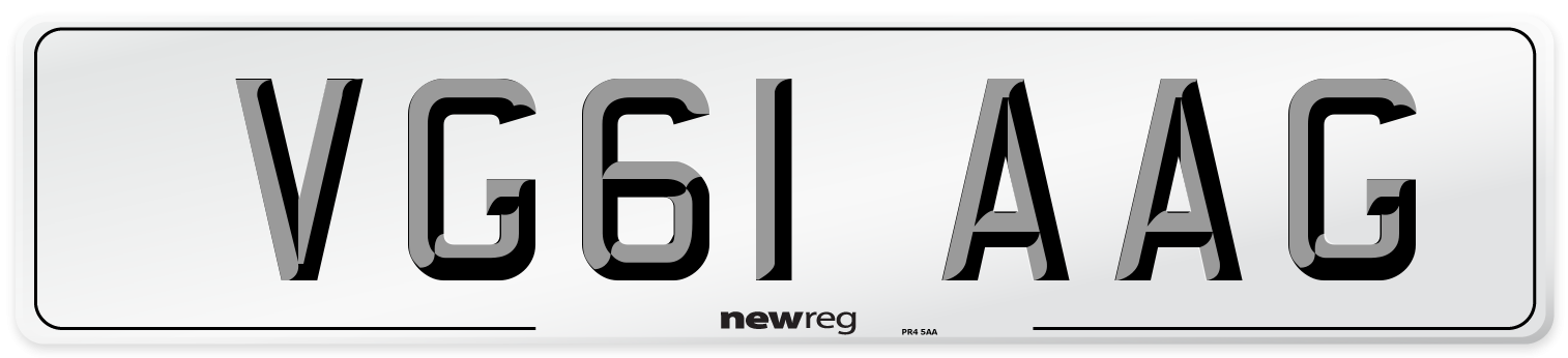 VG61 AAG Number Plate from New Reg